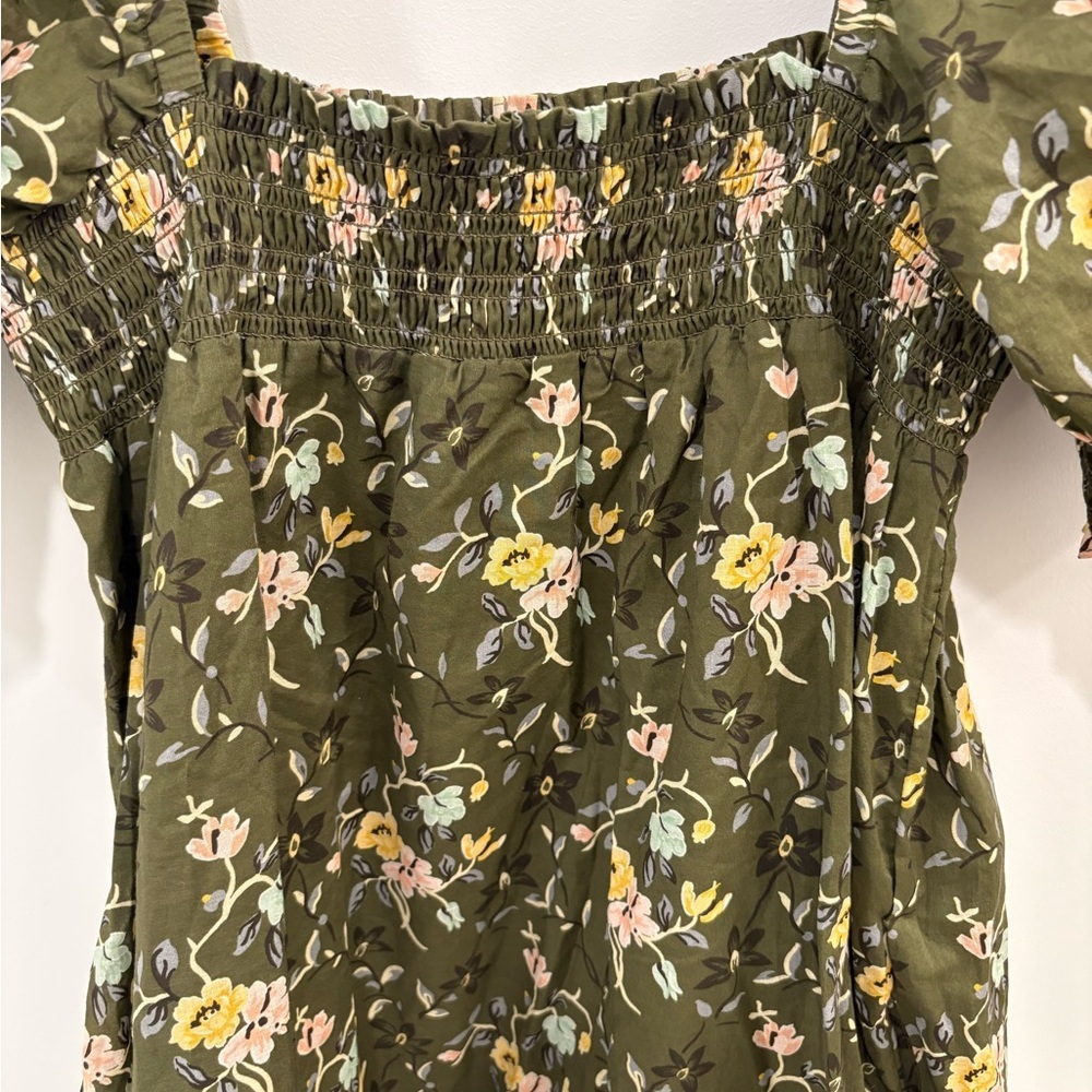 Tory Burch Smocked Floral Mini Dress Size Medium - Picture 13 of 15